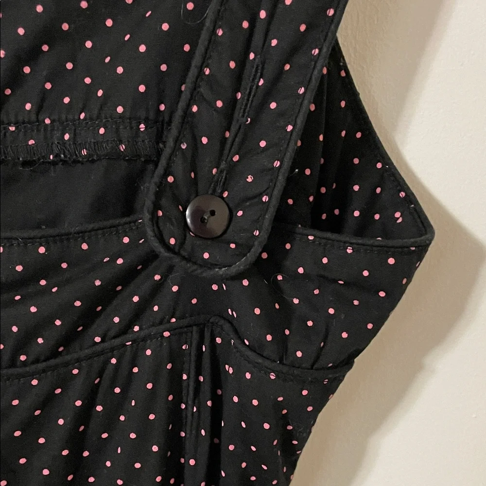 Hell Bunny Black with Pink Polka Dot Rockabilly Dress Size Small - Picture 9 of 13